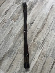 52 Inch Brown, Leather Girth By Cwd, Padded, Elastic On Both Sides, Three Rings