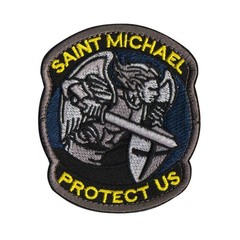 Saint Michael Protect Us Hook and Loop Morale Patch Army Navy USMC Air Force LEO