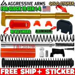 AGGRESSIVE ARMS USA Slide Parts Kit GL0CK 19 GEN 1 2 3 9mm GOLD STRIKER g19