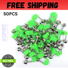 50 Pcs Plastic Fishing Bells Clips Fishing Rod Alarm with Dual Alert Bells
