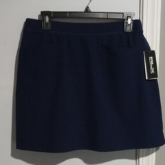 RLX Ralph Lauren Women’s Golf Skort Navy Solid Pleated Logo Size M