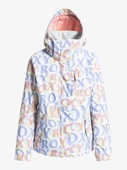 Roxy Jetty Bright White Sunbeam Lettering Womens Snow Ski Jacket