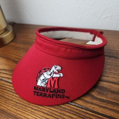 Vintage 90s University of Maryland Terrapins Embroidered Golf Visor NEW OSFM