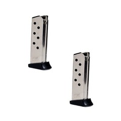 LOT (2) Walther PPK/S .380 ACP 7 Rounds Nickel OEM Mag w/ Finger Rest – 2246012