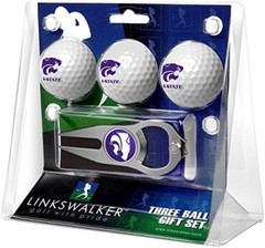 Kansas State Wildcats Hat Trick Divot Tool & KSU Logo Golf Balls Gift Set
