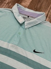 Nike Golf Dri-FIT Striped Modern Fit Polo Shirt Men’s XXL Polyester Cotton Blend