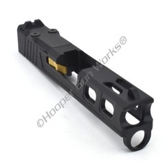 Completed Elite RMSc slide for Glock 43, G43 – Black with Sights