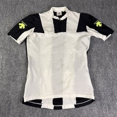 Descente Cycling Jersey Mens L White Black 1/4 Zip Short Sleeve Shirt Japan Made