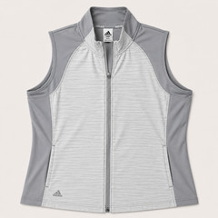 NWT Adidas Golf Full Zip Vest Womens Medium Gray Lightweight Performance