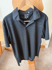 Adidas Golf Polo Shirt Men Large Black Climalite Short Sleeve Sport Golf Casual