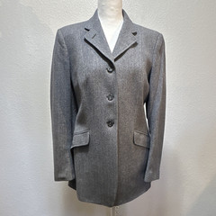 Harry Hall Women’s Blue Herringbone English Riding Show Coat Button Front Jacket