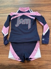 Rebel Athletics cheer Competition JAM! Exclusive Uniform YM- Pink & Navy