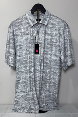 Greg Norman ML75 Play Dry Abstract Shark Camo Polo – Shark Grey – Large – NWT