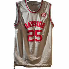Bayside #25 Morris Gray Sleeveless Mesh Basketball Jersey Size L