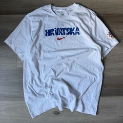 CROATIA Nike Football Soccer White T-Shirt 2024 EURO Size XXL HRVATSKA EUC Rare
