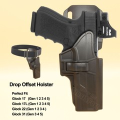 G17 G31 Holster OWB Drop Offset Fit Glock 22 17 17L 31 Gen 1-5 G22 9mm Holder