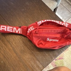 Supreme Red Logo Waist Pack 0-5L Adjustable Size Zip Closure