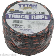 Black & Orange Rope – 1/2″ x 50′ Polypropylene