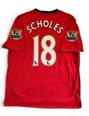 *AUTHENTIC* Man United 09/10 Home – Scholes 18 – Sz XL – Football/Soccer Jersey