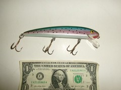 Vintage 6″ Grandma Bait Musky Muskie Crankbait Lure Rainbow Trout – Used
