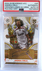 2024-25 Topps Reverence UCC Andrea Pirlo Crowned Legend Auto /25 PSA 10 AC Milan