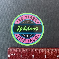 Wahoo’s Fish Taco 30 Years Multi Colors Skateboard, Surfing STICKER