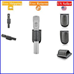 Black Faux Leather Duty Belt Flashlight Holster with Basketweave Design