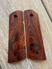 1911 Exotic Cocobolo Wood Grips Government Full Size Magwell Colt – Smooth