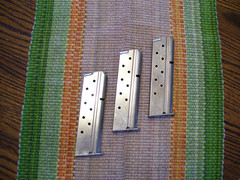 3 MEC-GAR 1911 Full Size .38 Super 9 Round Nickel Semi-Automatic Pistol Magazine
