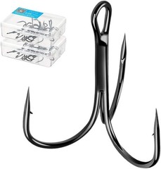 Ultra-Durable Size 12 Treble Hooks – Corrosion Resistant, 20 Pack of Sharp Hooks