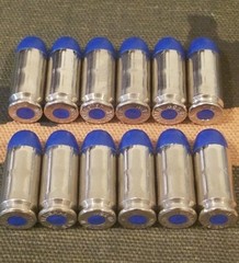 40 S&W SNAP CAPS SET OF 12, BLUE AND NICKEL, REAL 200gr WEIGHT!!!