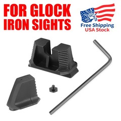 Industries Stainless Steel Co-Witness Height Front &Rear Sights for Glock NEW