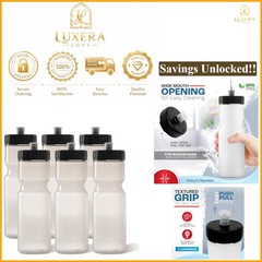 6 Pack BPA-Free 22 oz Sports Water Bottles Reusable Lightweight Dishwasher Safe