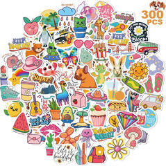 300 PCS Cute Waterproof Vinyl Stickers for Water Bottles, Skateboards, Laptops