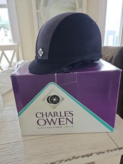 Charles Owen JR8 Horse Equestrian Riding Helmet Size 6 3/8 Black W/charcoal