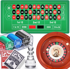 11″ Roulette Wheel Set with Rubber Tabletop Layout Mat 47.2 X 23.6” | Complete S