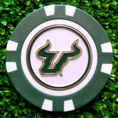 South Florida USF Bulls Golf Ball Marker Magnetic Poker Chip New