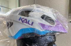 KALI PROTECTIVES PACE MTB Bicycle HELMET, SOLID MATTE WHITE/BLUE/PURPLE, L/XL
