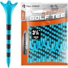Full Choice100 Pack 3-1/4″ Plastic Golf Tees, Enhanced Durability & Stability