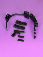 Belt with holster, handgun, 2 pistol mags, and 2 rifle mags – 1/12 scale 3d pri