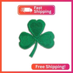 PinMart Shamrock Clover Embroidered Applique Sticker – 10 Pack