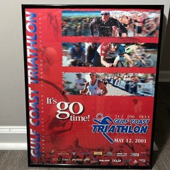 Gulf Coast Triathlon 2001 Framed Poster 16×20 Red Panama City Beach Florida Art