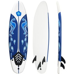 6ft Surfboard Stand Up Surfing Paddle Board SUP Ocean Beach Kid Adult White