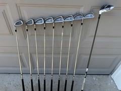 Mens Left Handed Iron Set And 3 Wood (titleist And Taylormade)