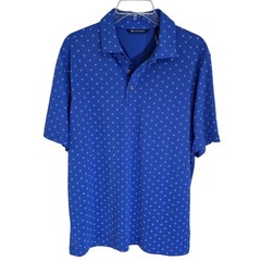 Cutter & Buck Mens Eco Pique Tile Print Polo Blue Raven Golf Club L Sandestin