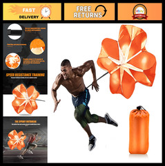 Speed Training Resistance Parachute – 56″ Drag Chute for Athletes, Sprinting & F