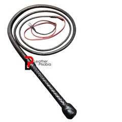 Real Leather Braided Bullwhip 4FT–16FT | 16-Strand Handmade Costume Cosplay Bull