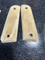 1911 Grips PISTOL GRIPS Full Size 38 / 45 Natural Zebra Bone