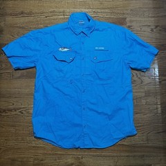 Reel Legends Fishing Shirt Mens Large Blue Gorpcore Outdoor Netted Fisher Nature