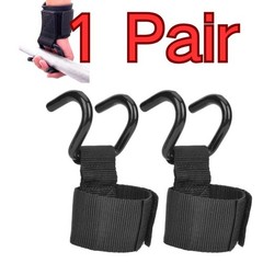 1 Pair Weight Lifting Steel Hooks Wrist Straps For Enhanced Grip Gym Training
